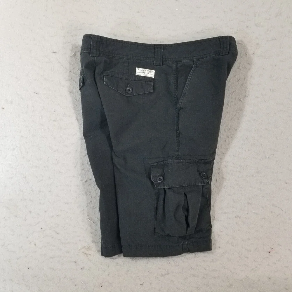Polo Ralph Lauren cargo hiking shorts youth 18 black 29 x 12 cotton ripstop